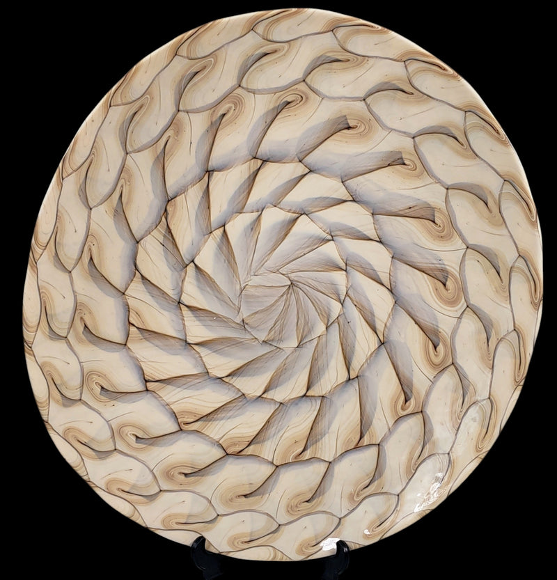 Bol en verre d'art de Murano Nautilus Sea Shell Italie, 20 " x 17"