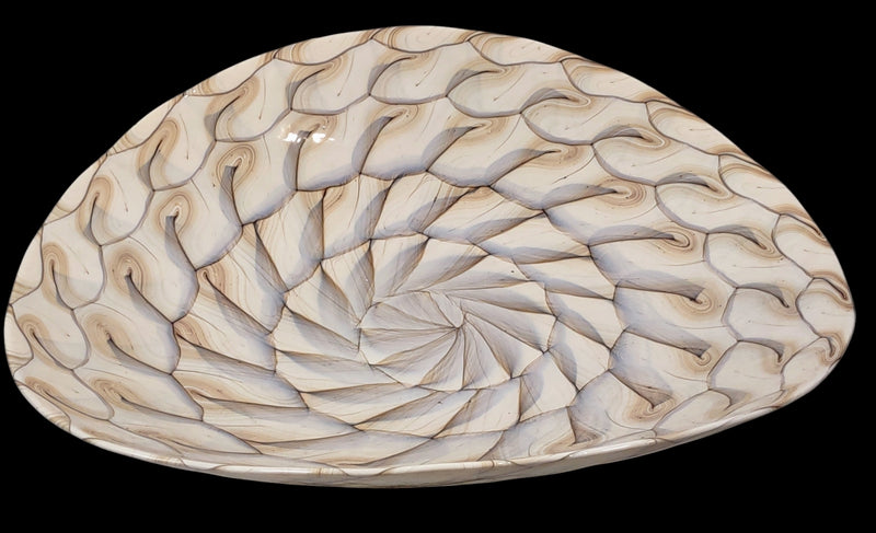 Bol en verre d'art de Murano Nautilus Sea Shell Italie, 20 " x 17"