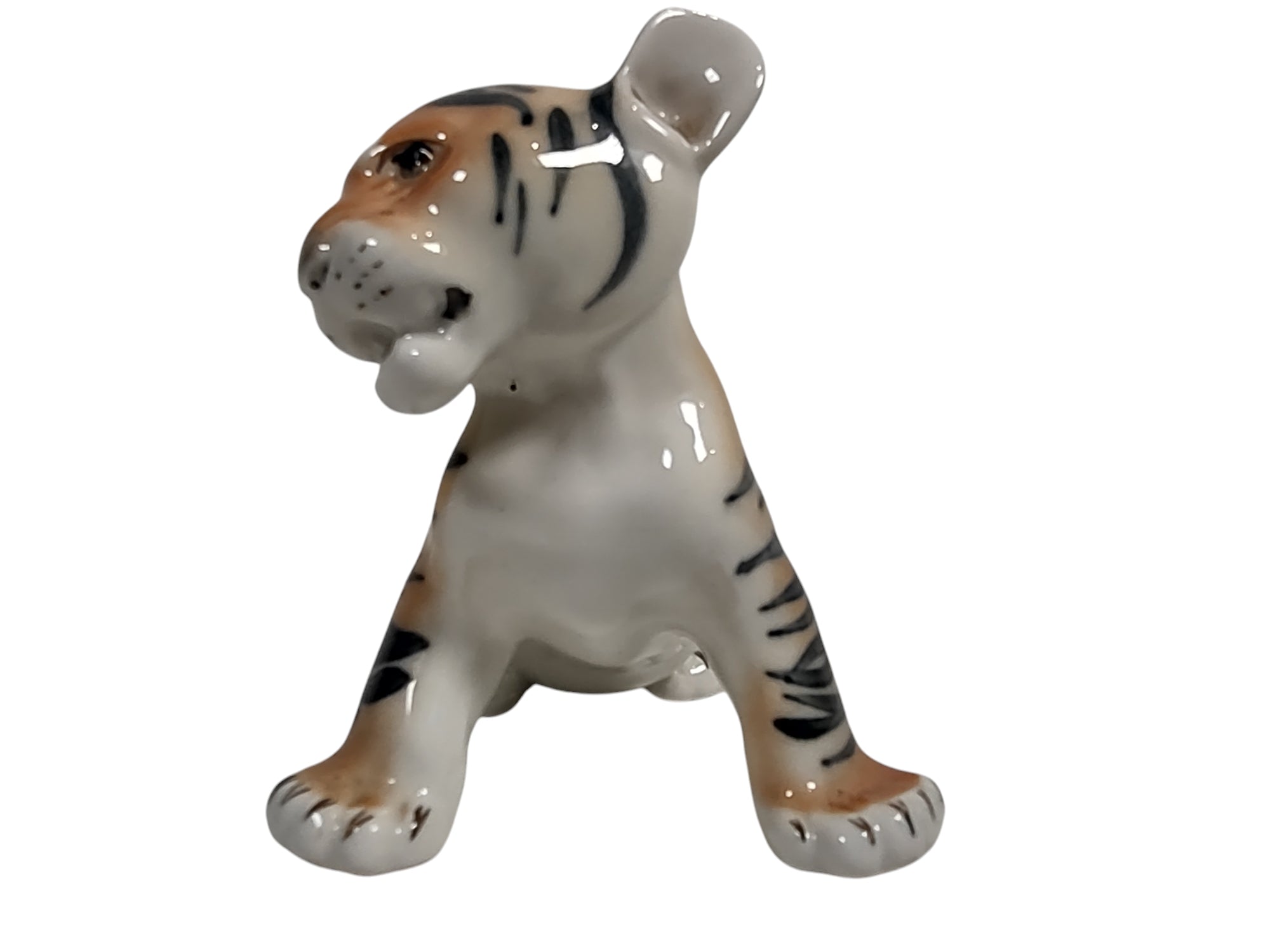Vintage Russian Tiger Cub Made In USSR, Porcelain