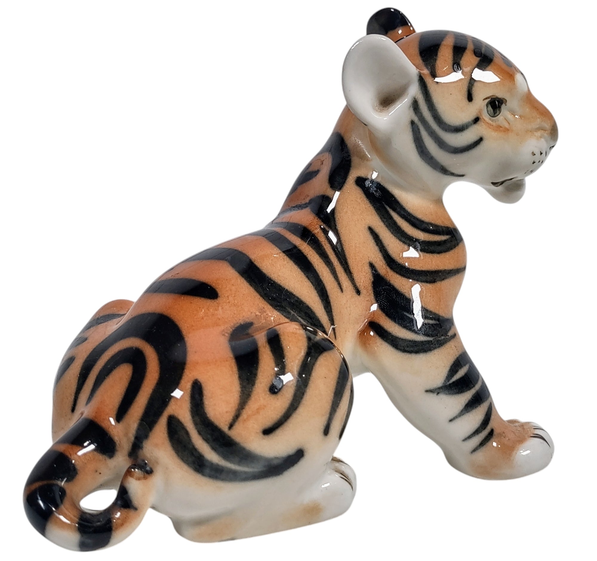 Vintage Russian Tiger Cub Made In USSR, Porcelain