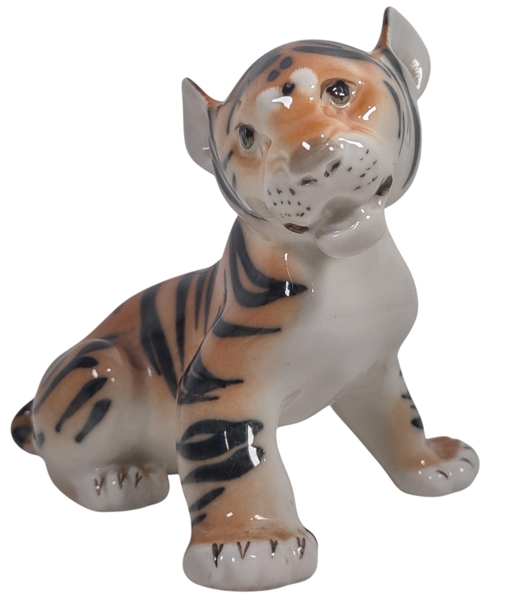 Vintage Russian Tiger Cub Made In USSR, Porcelain