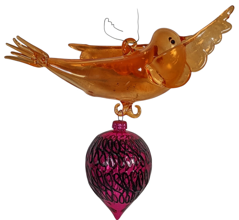 Tiffany & Co, Glass Bird Ornament - Amber