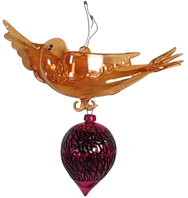 Tiffany &amp; Co, Ornement Oiseau en Verre - Ambre