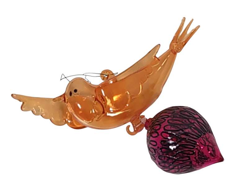 Tiffany & Co, Glass Bird Ornament - Amber