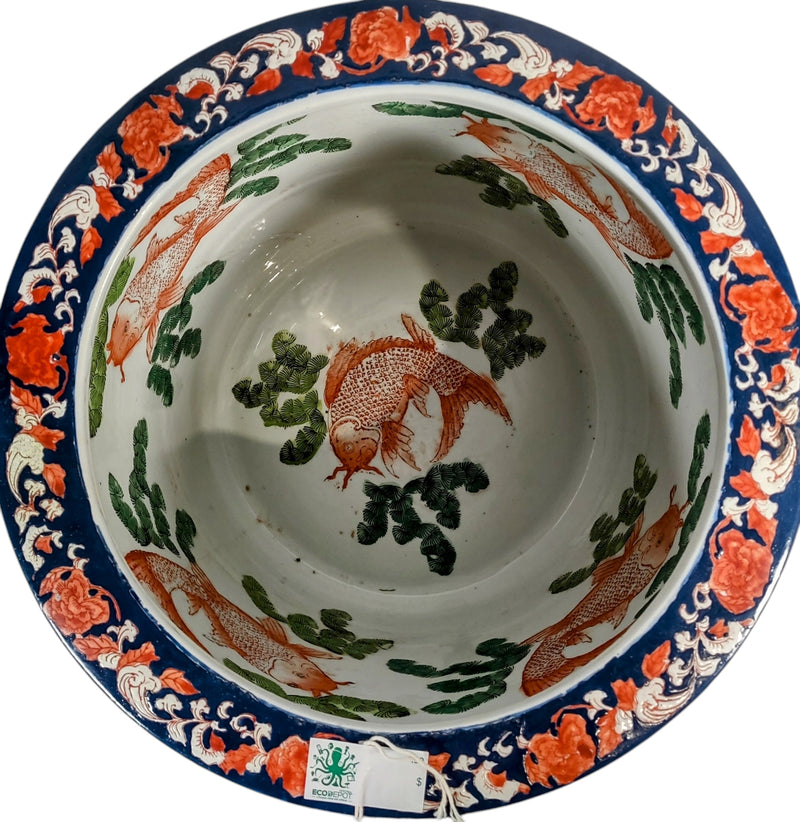 Chinese XIANFENG , Imari Porcelain , Koi Fish, Planter