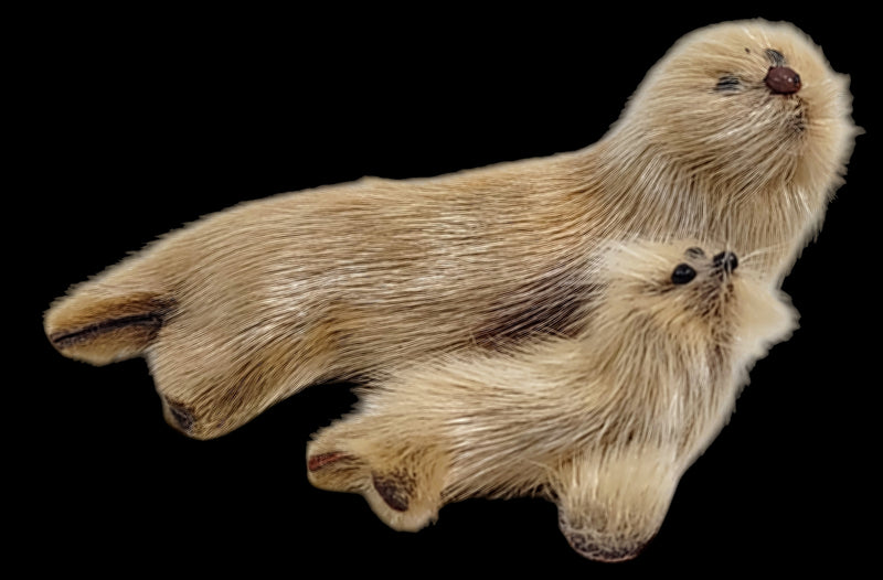 Pair of Vintage Inuit, Seal & Pup, Real Fur. 1970s.