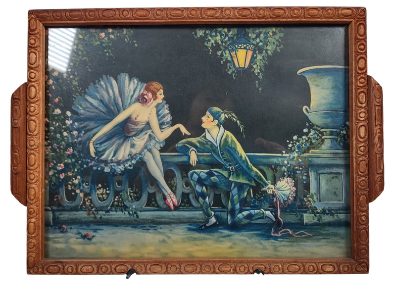 Antique- Wall Art Boudoir Serving Tray Art Nouveau, Maxfield Parrish