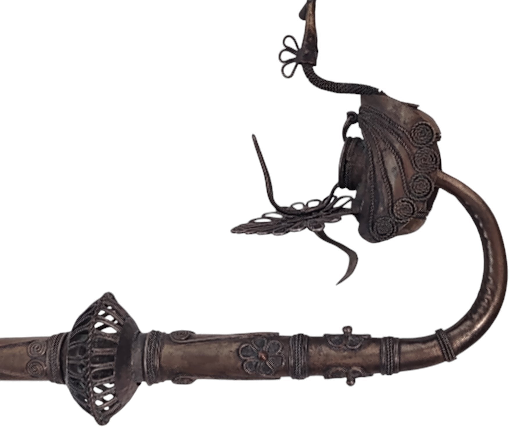 Vintage Opium Pipe, With Form of Peacock.