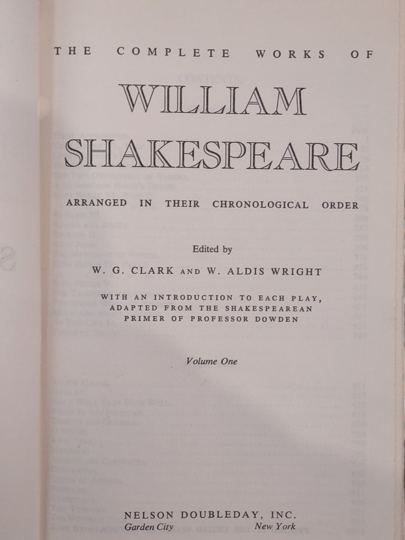 Les œuvres complètes de William Shakespeare. 2 volumes, poèmes et pièces de théâtre