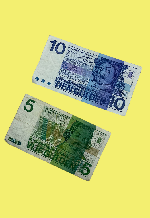 Billets de banque néerlandais vintage des années 60 et 70