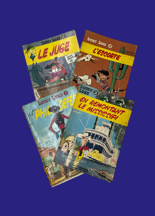Lot de 4 bandes dessinées Lucky Luke