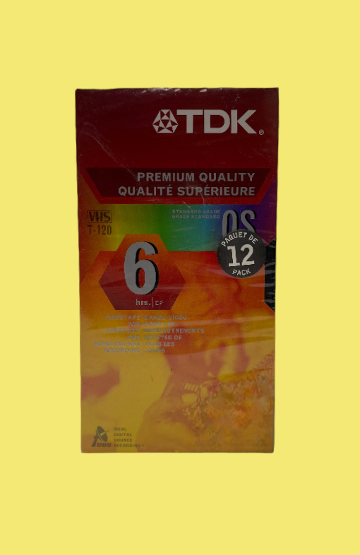Cassette vidéo VHS scellée TDK de qualité supérieure T120 lot de 12