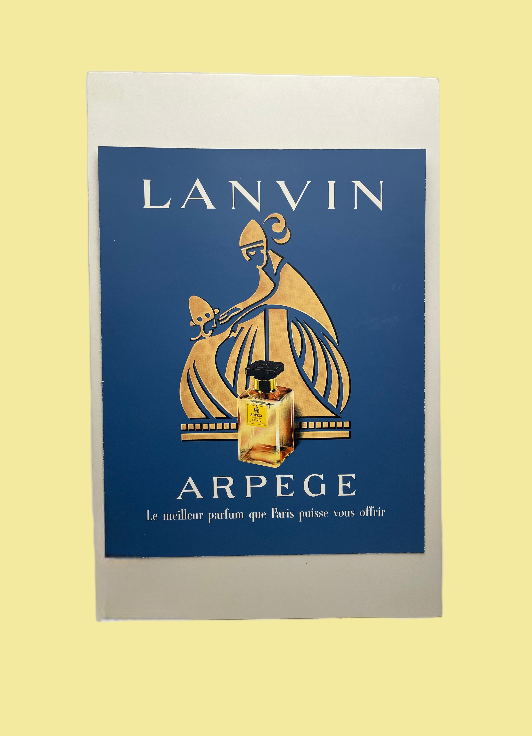 Croquis original de la publicité de parfum "Lanvin Arpege" par l'artiste S. Reiter