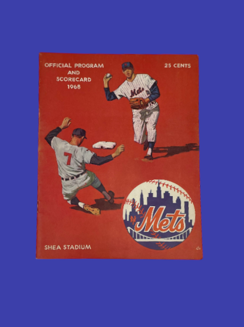 Mets de New York - Programme officiel et tableau de bord 1968