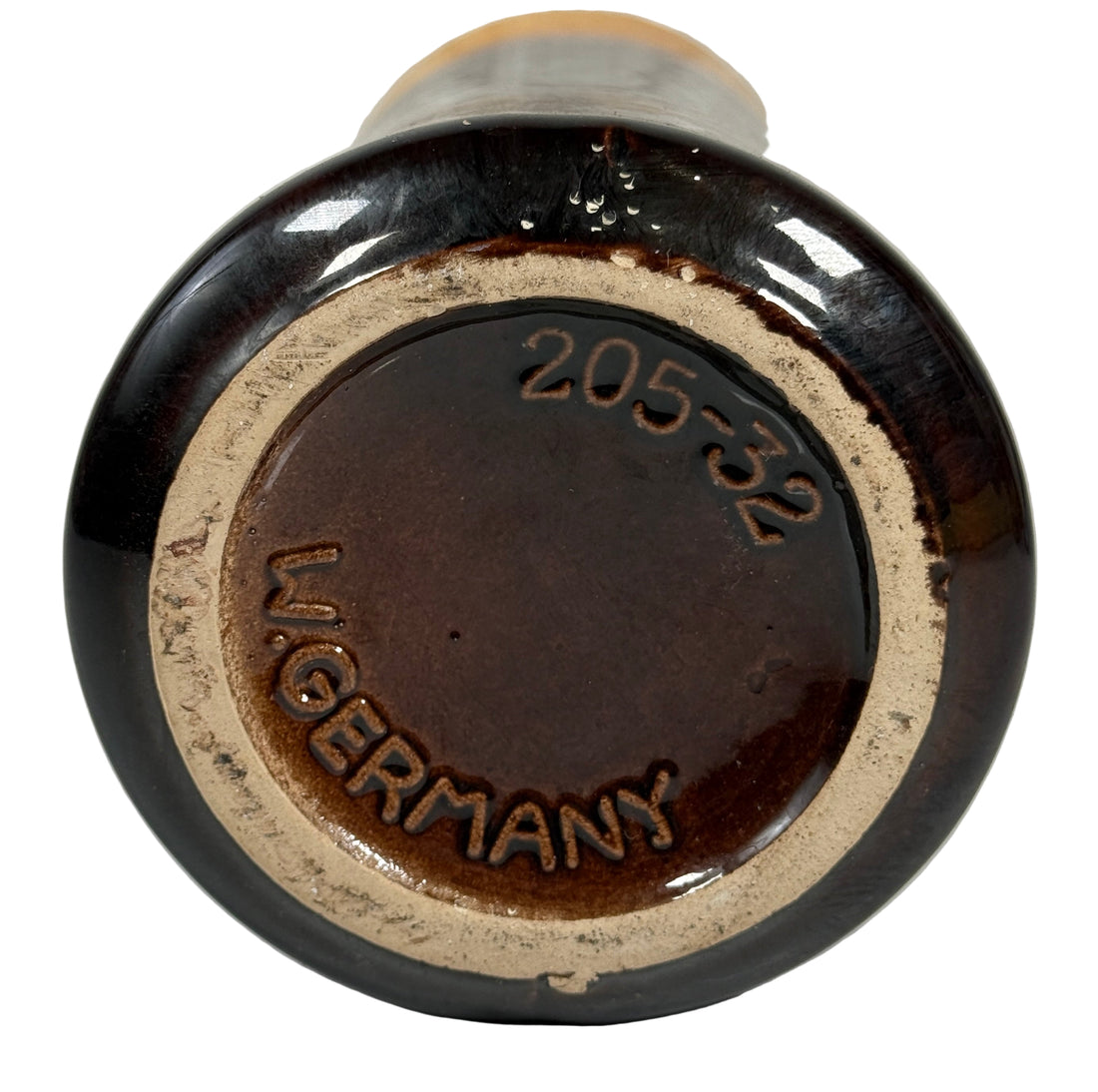 Vase en lave grasse orange et marron de style moderne du milieu du siècle par Scheurich, années 1970