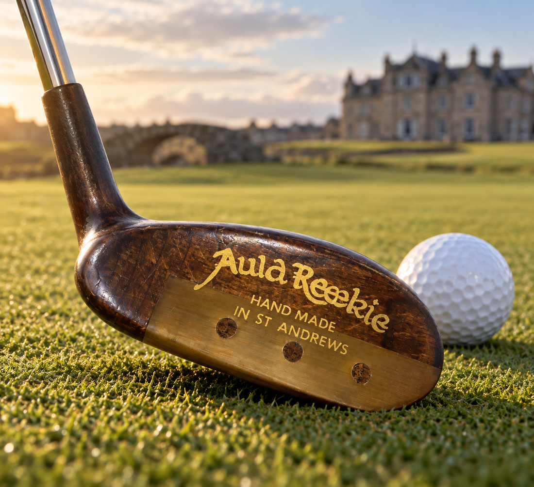 AI-generated lifestyle visualization of the Auld Reekie wooden putter