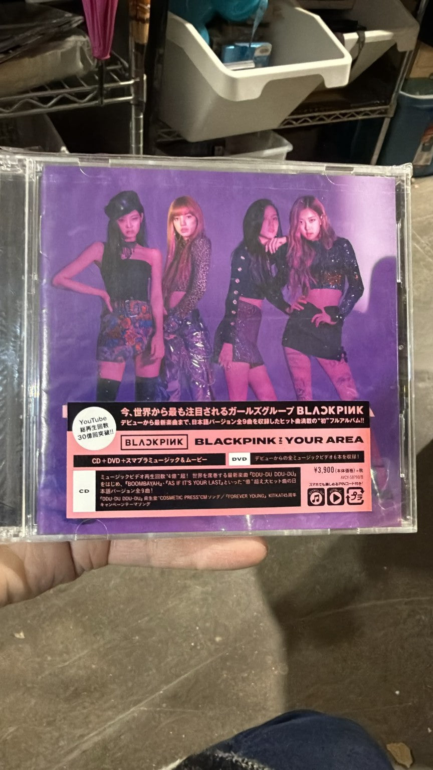 BLACKPINK in Your Area 2018 Japanese CD and DVD jewel case front with Japanese sticker