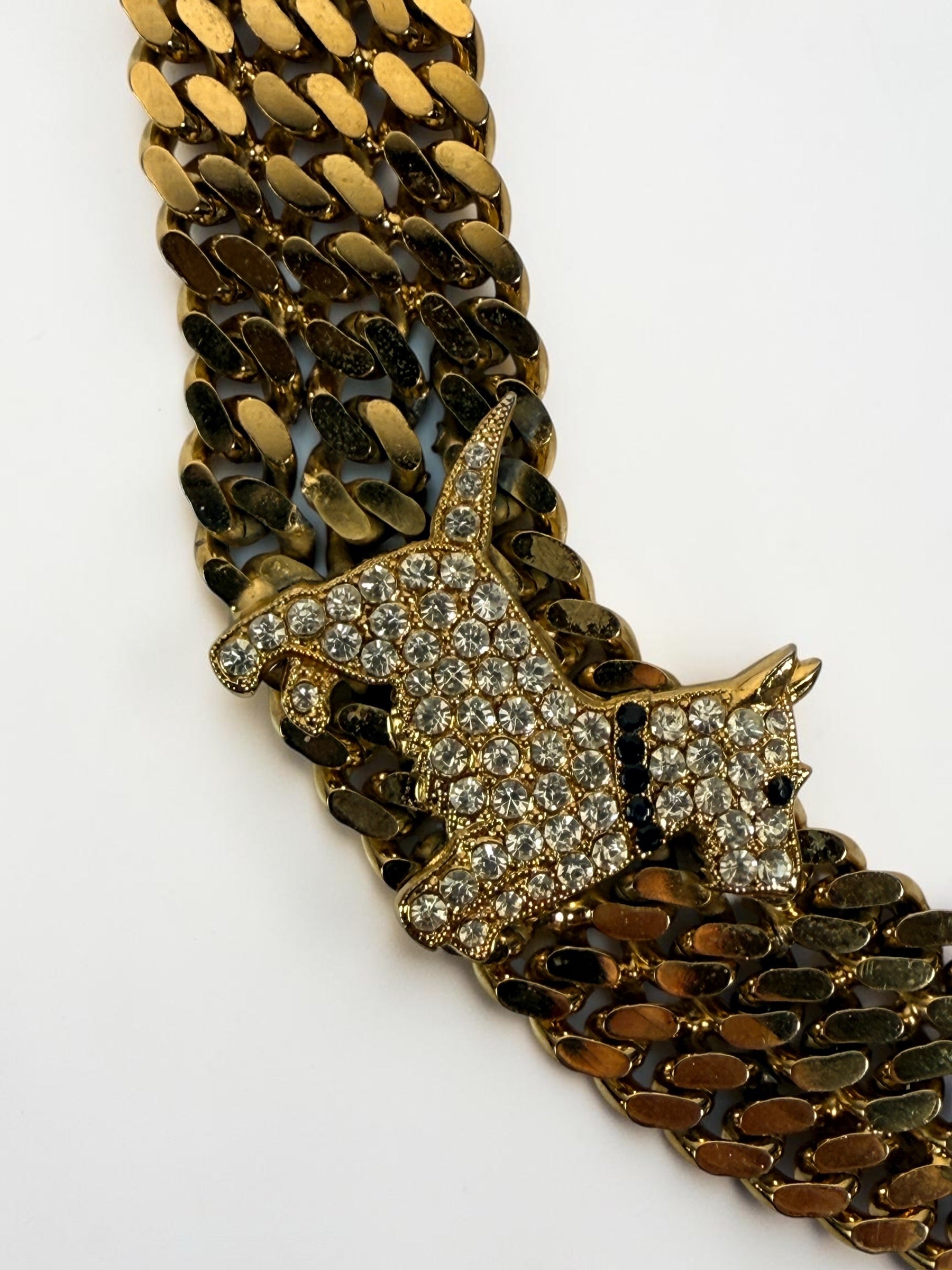 Butler & Wilson vintage Scottie dog rhinestone necklace view 4