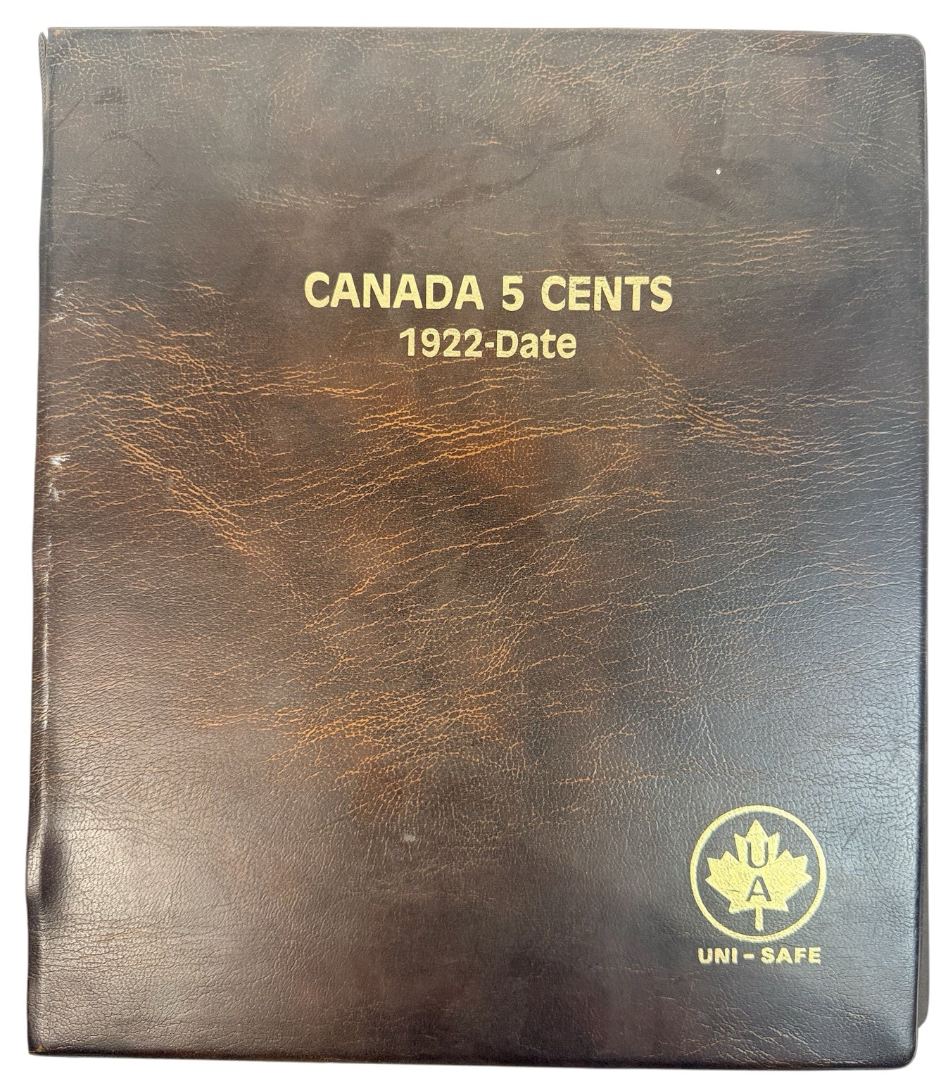 Canadian five-cent coin collection UNI-SAFE album view 1