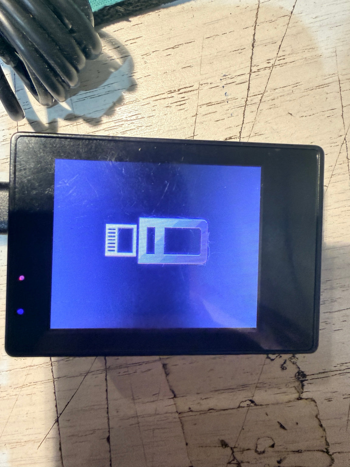 LCD memory card warning