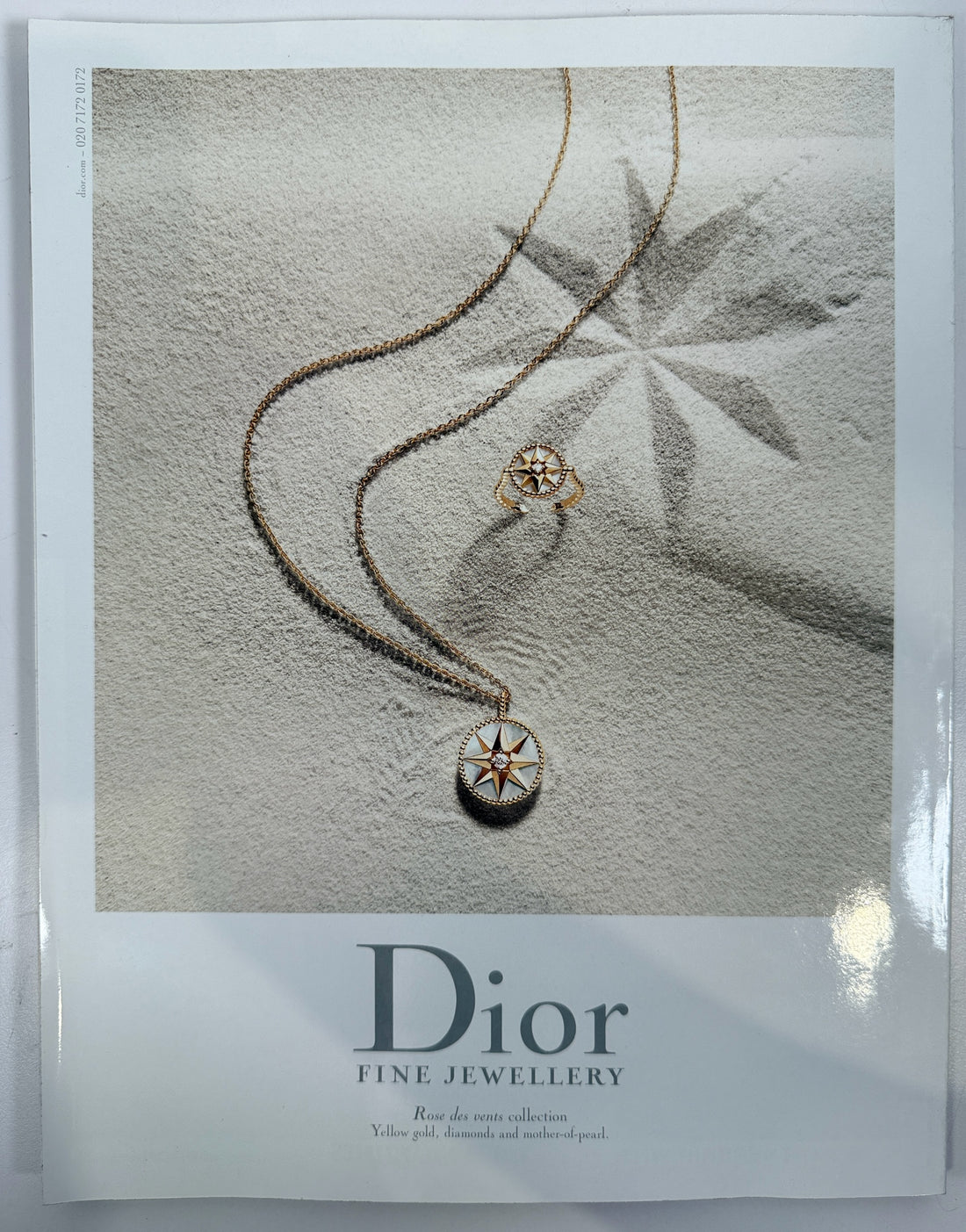 Éco-Dépôt Montréal Tatler October 2017 magazine featuring a Dior Rose des vents gold necklace and ring advertisement.