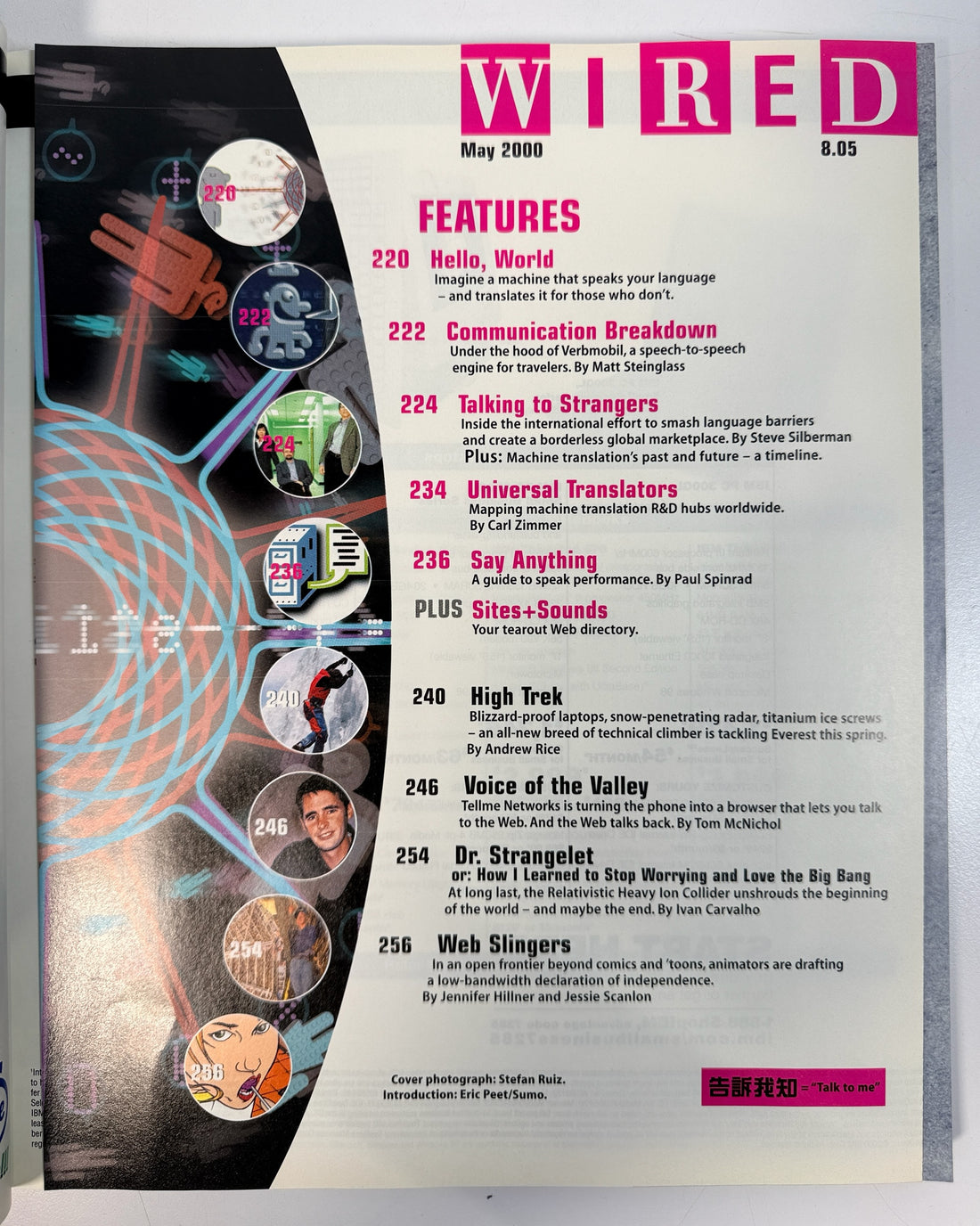 WIRED Magazine May 2000 Vol. 8 No. 05 featuring the translation boom, digital culture, particle physics and vintage Apple PowerBook Think Different ad.