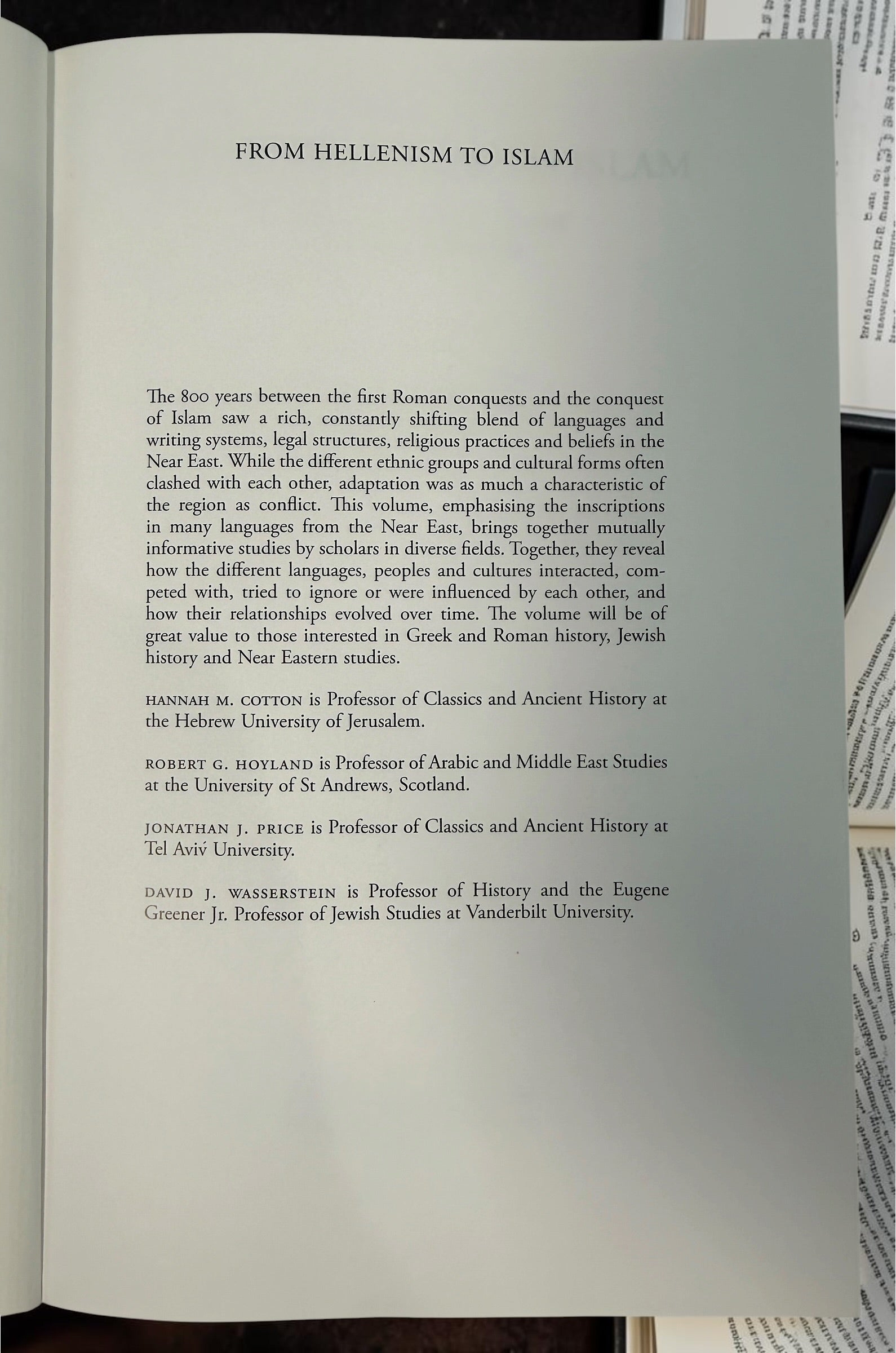 From Hellenism to Islam — half-title and introduction