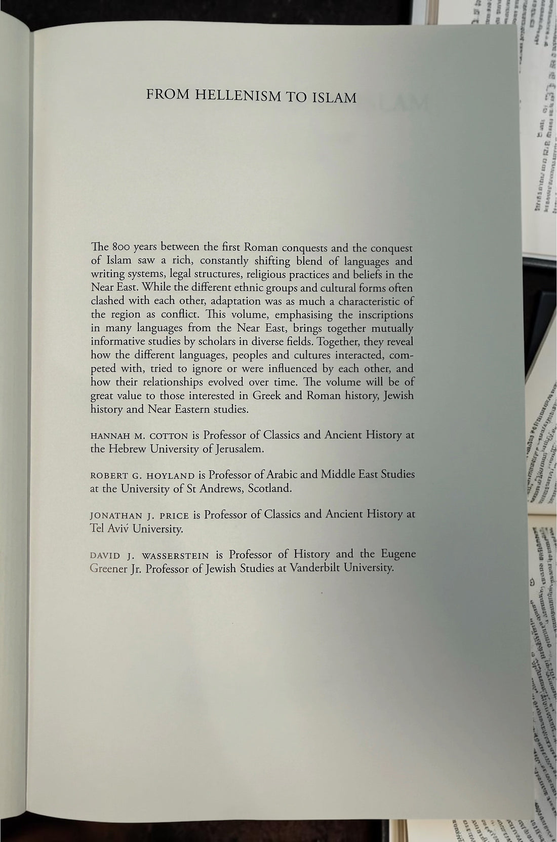 From Hellenism to Islam — half-title and introduction