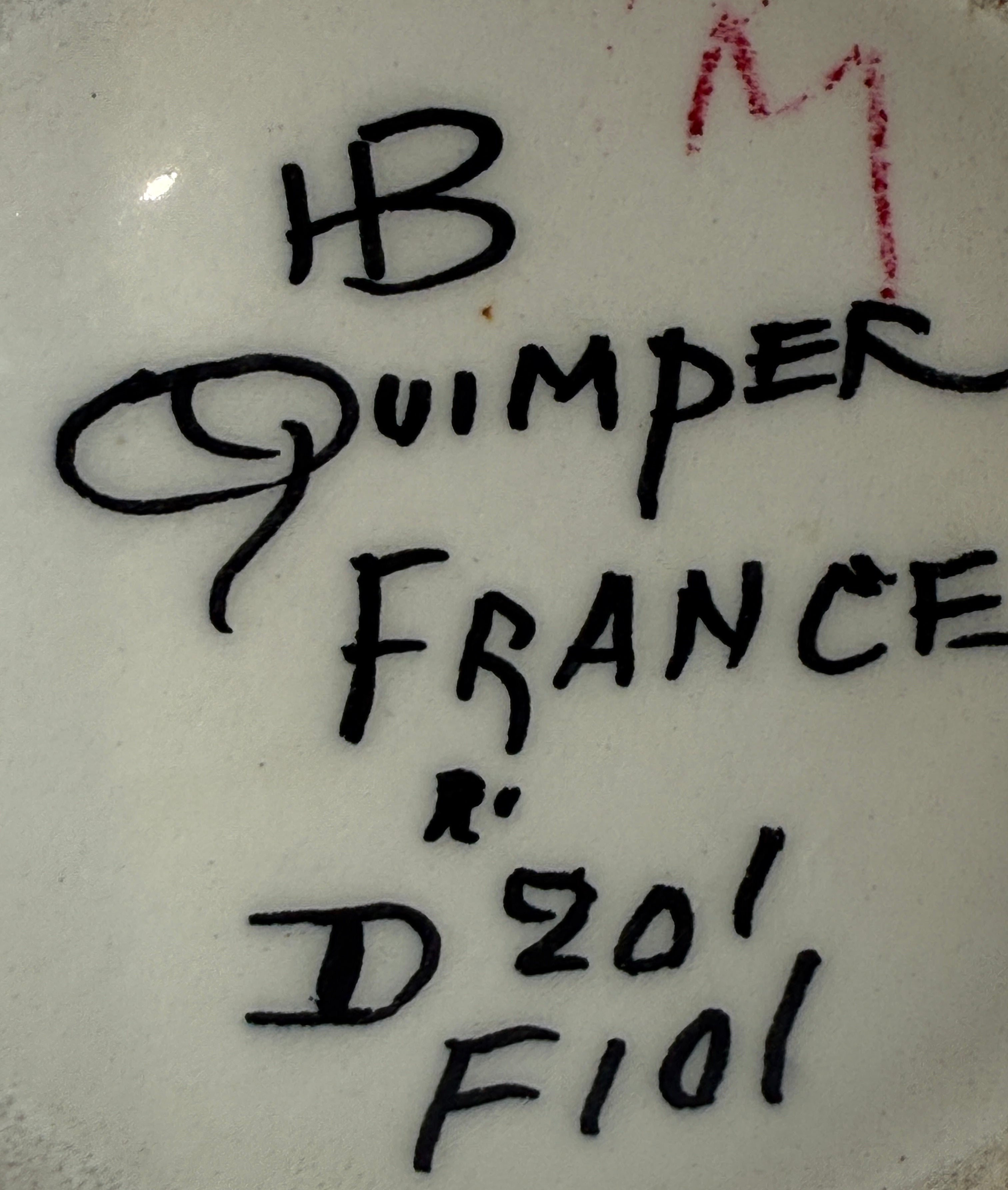 Vintage HB Henriot Quimper Faïence Vase – Décor D201 Forme F101