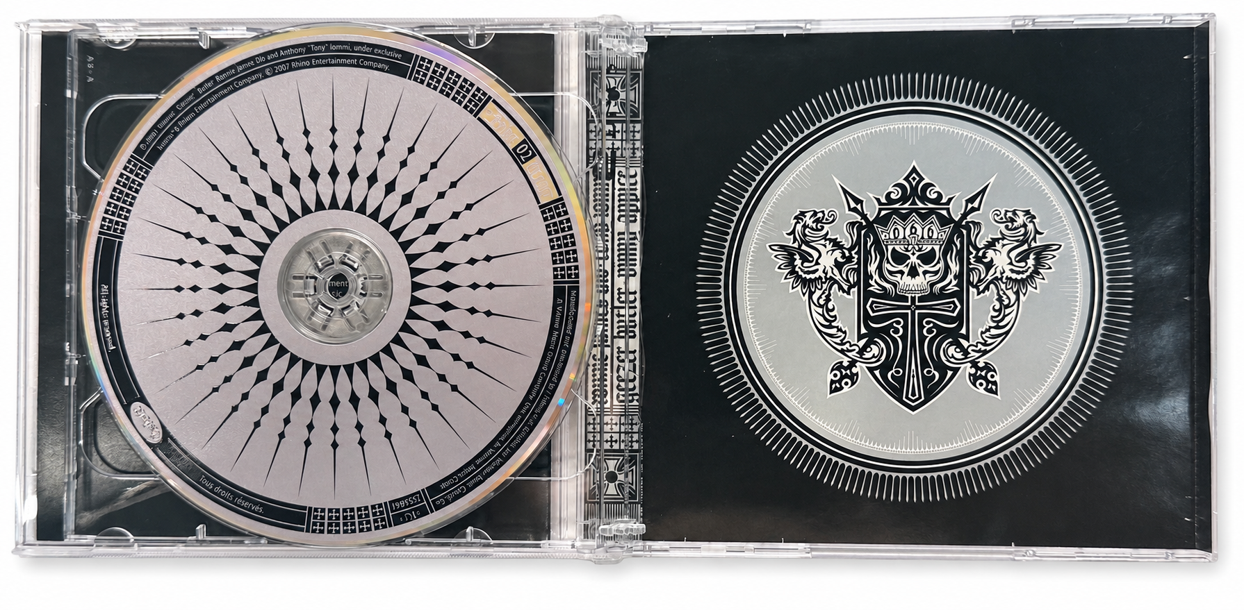 Heaven & Hell CD lot, AI-edited white background