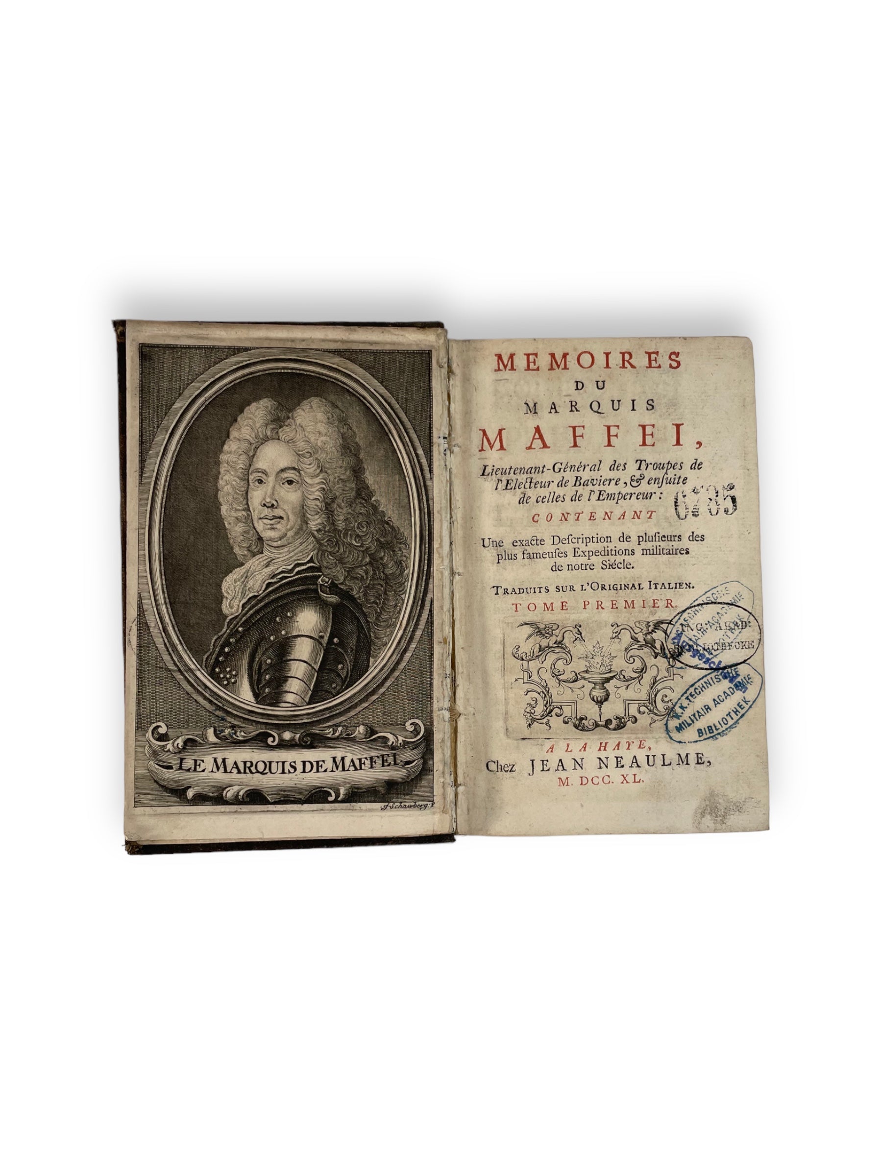 "Memoires du marquis Maffei" by Jean Neaulme in A La Haye in 1740