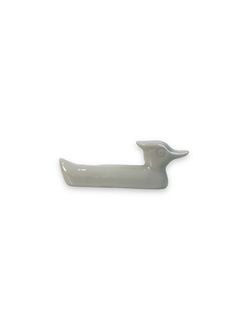 Porte-couteaux en porcelaine blanche en forme de canard