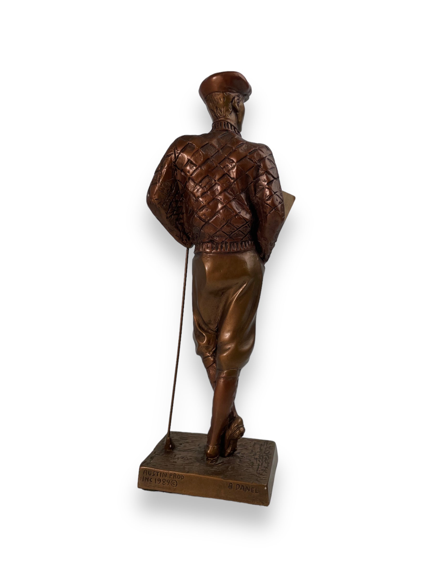 Vintage 1989 AUSTIN Bronze Sculpture Male Golfer