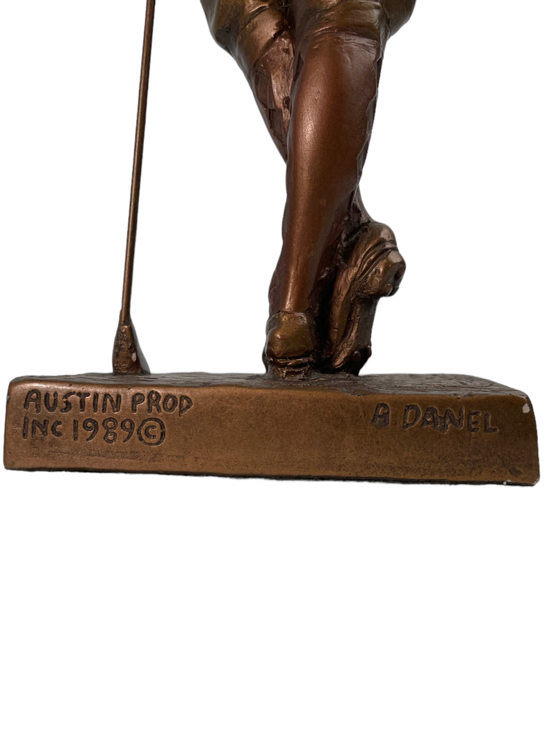 Vintage 1989 AUSTIN Bronze Sculpture Male Golfer