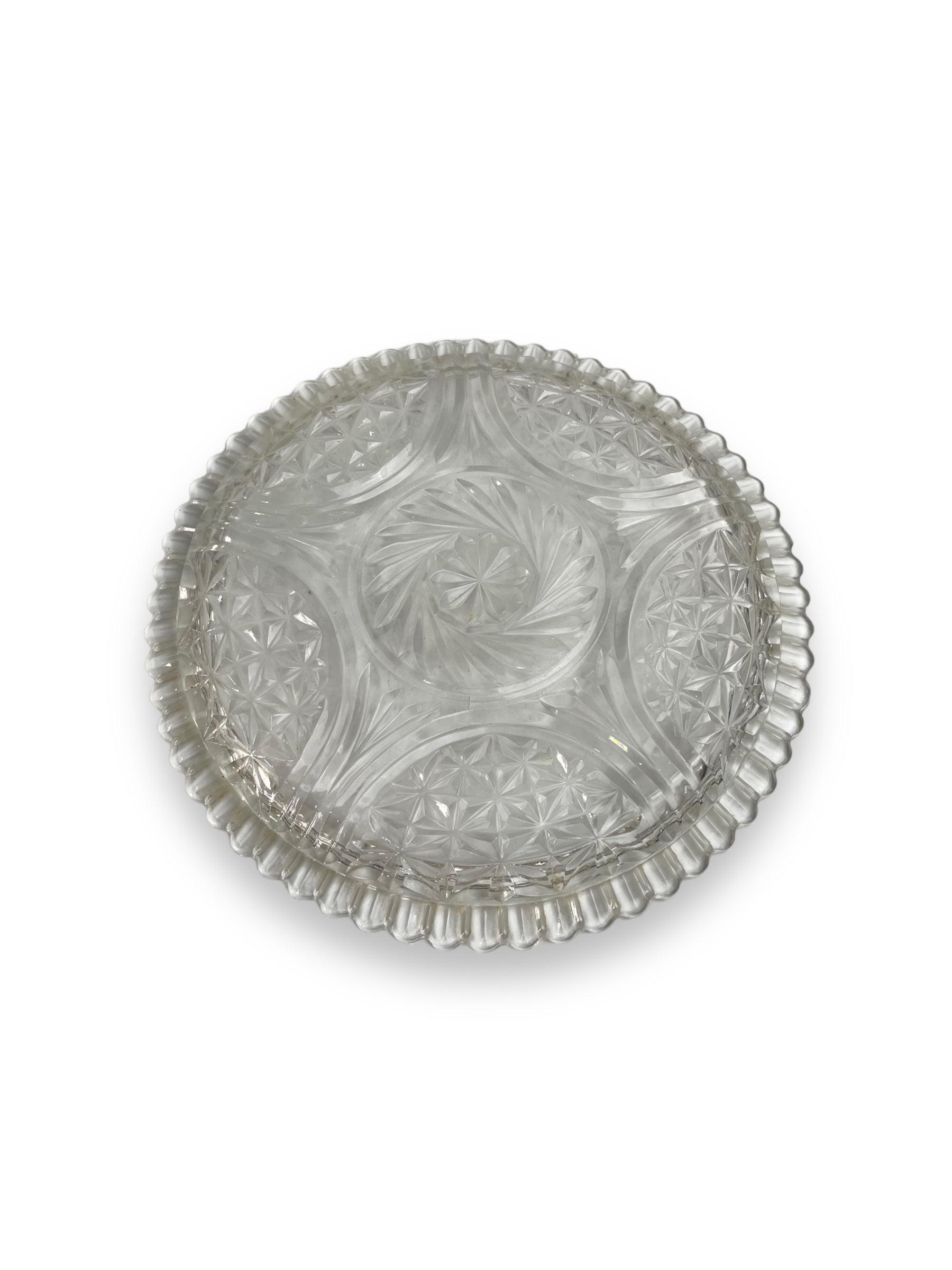 Scalloped Edge Glass 12-inch Platter