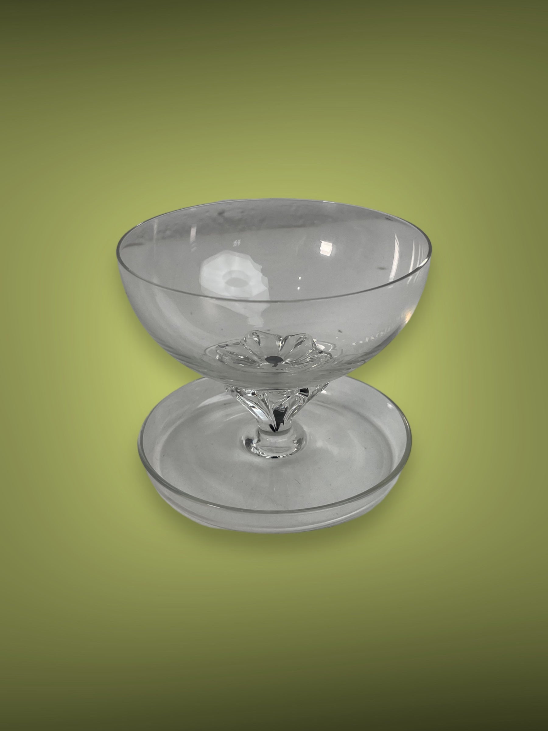 Belfor Crystal Exquisite Pattern Footed Dessert Glass