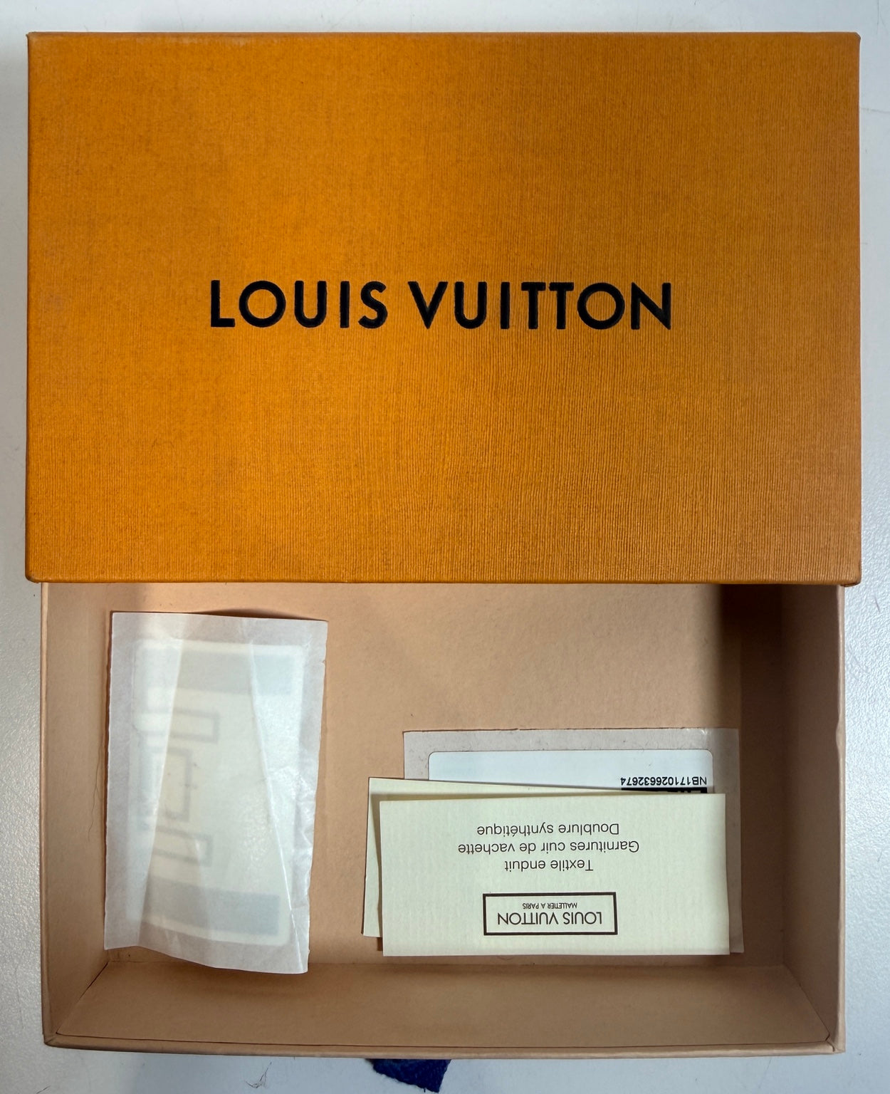 Open drawer with paper inserts