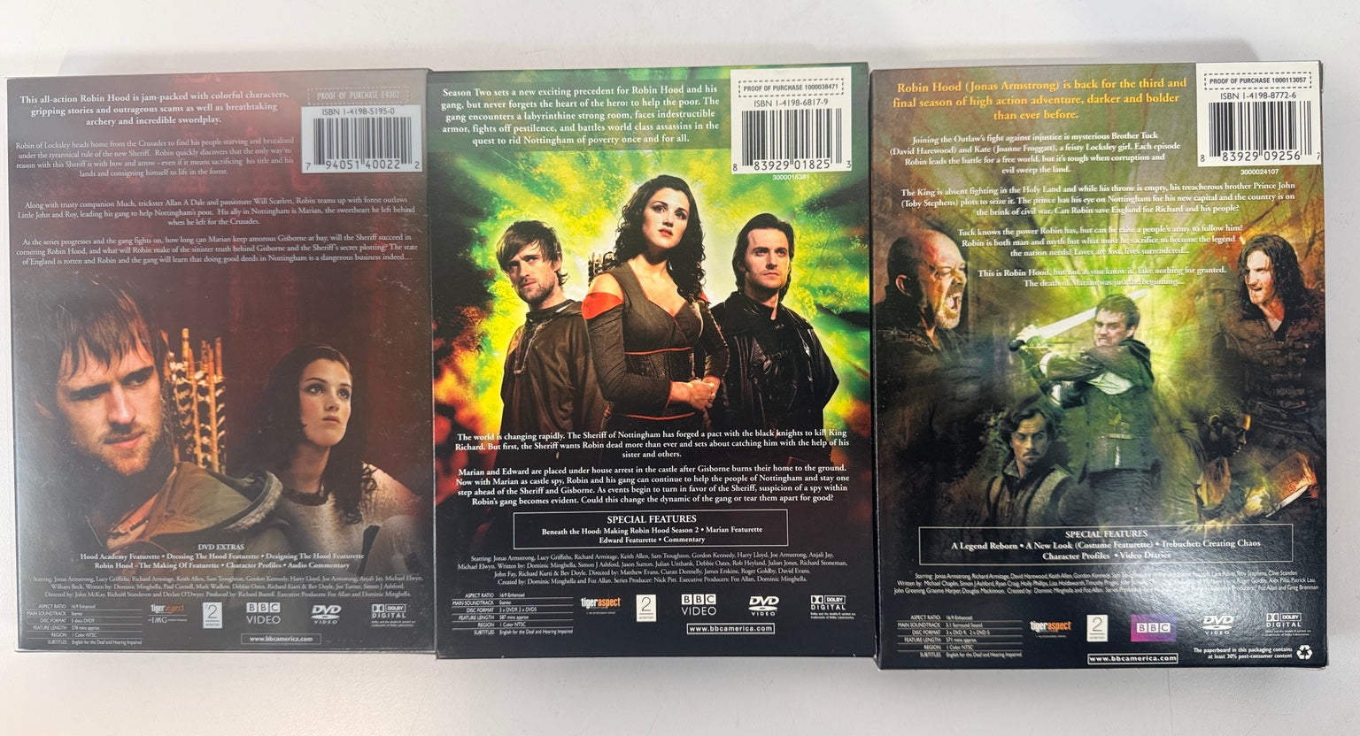 Season case backs with format details and special features