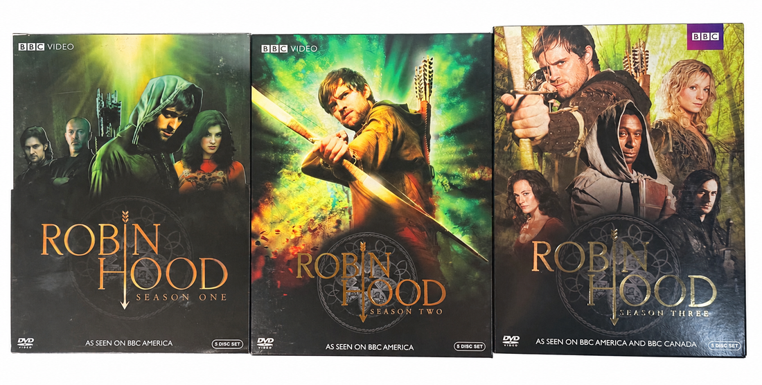 Robin Hood seasons one, two and three front covers — white background