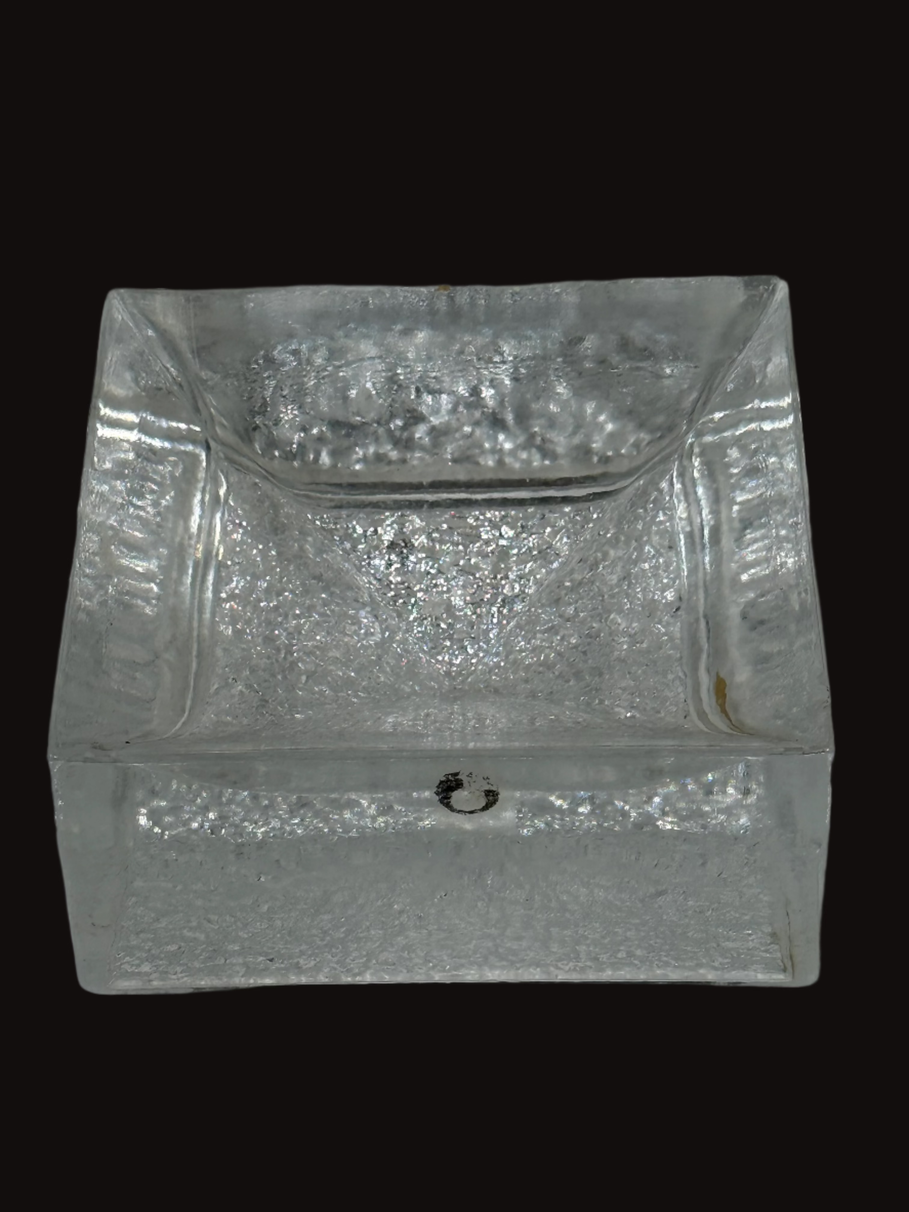 Vintage Pukeberg Sweden Art Glass Ashtray – Eva Englund Design – Brutalist