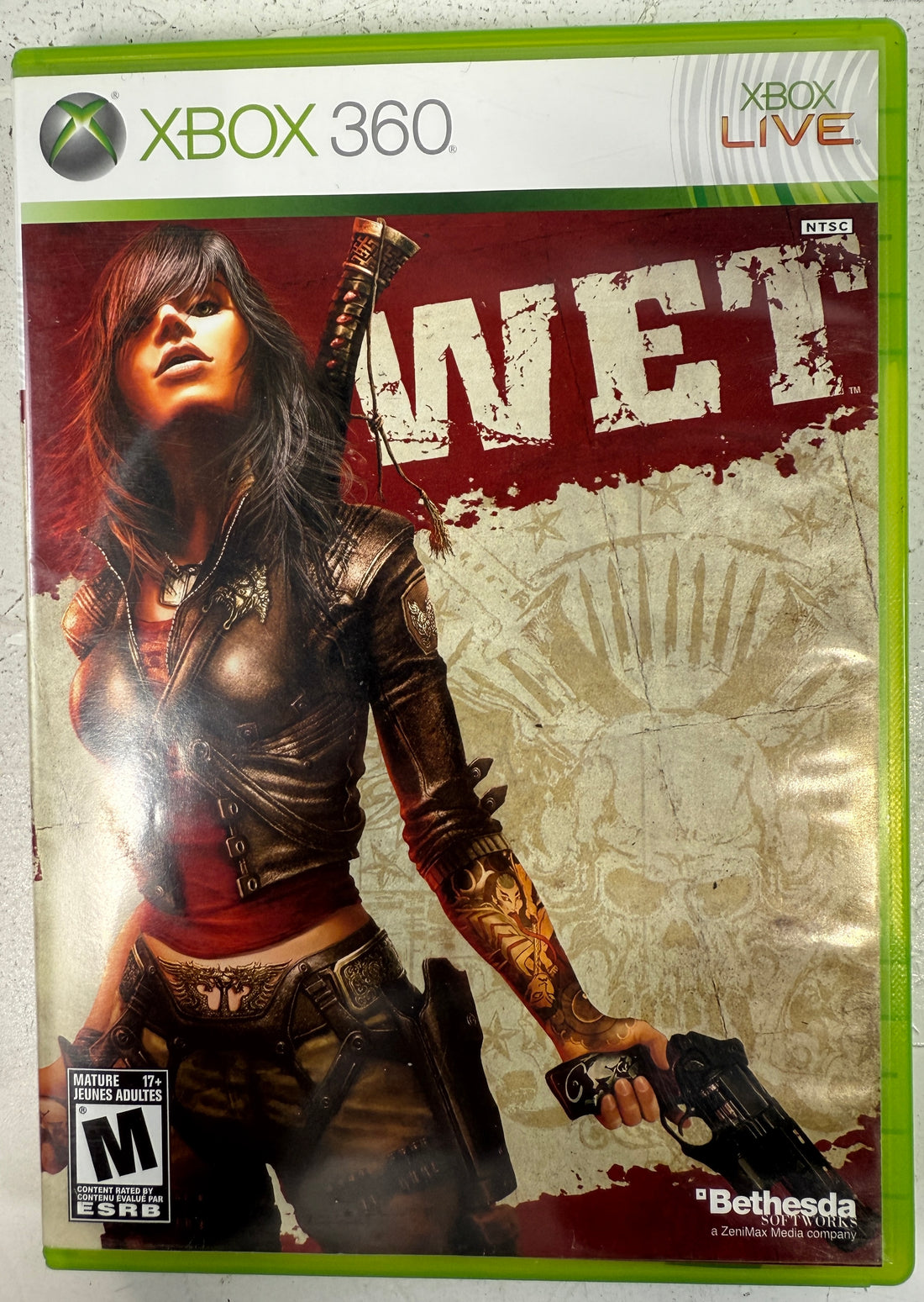 Xbox 360 Wet – Jeu de tir Bethesda 2009 complet en boîte
