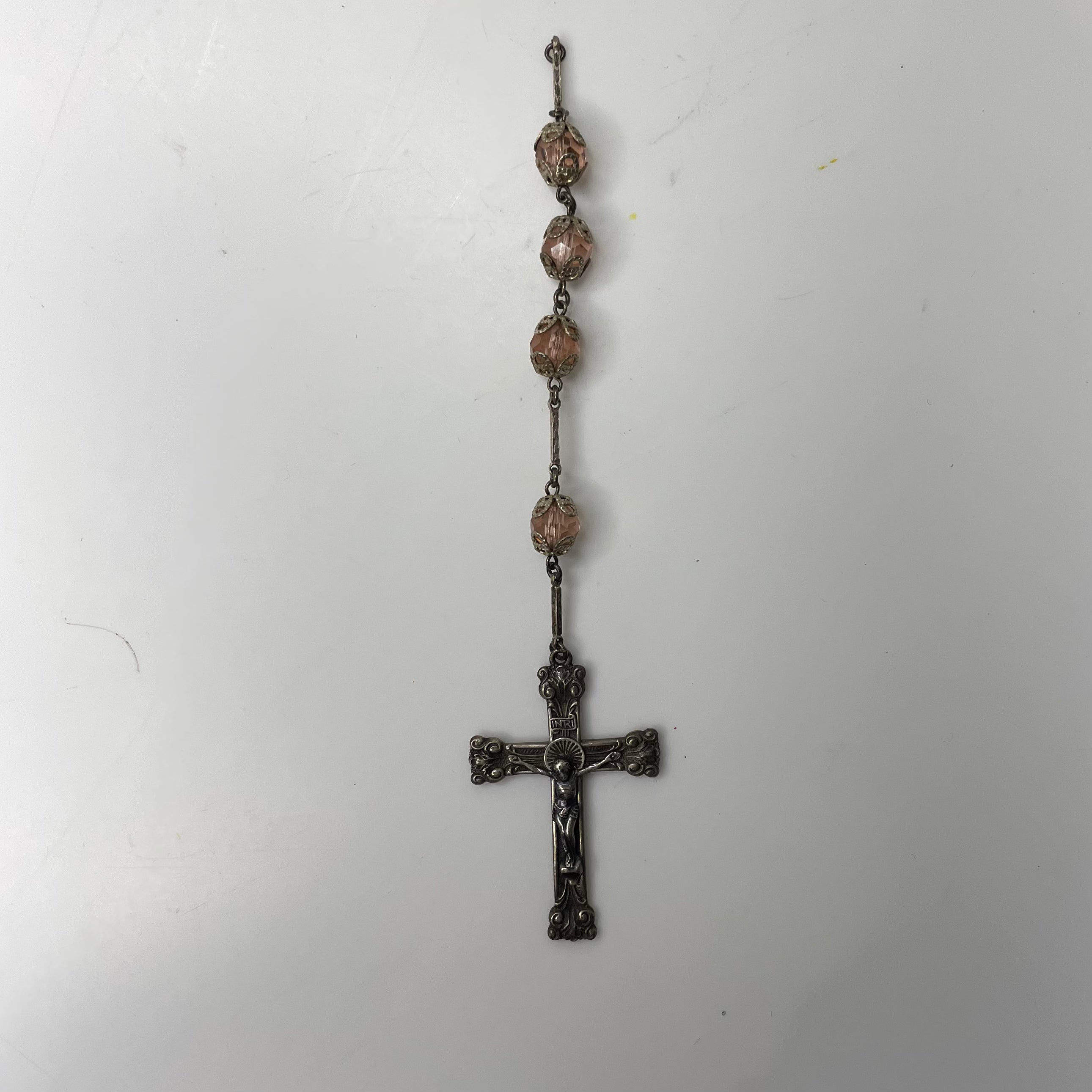 Chapelet crucifix en perles de cristal