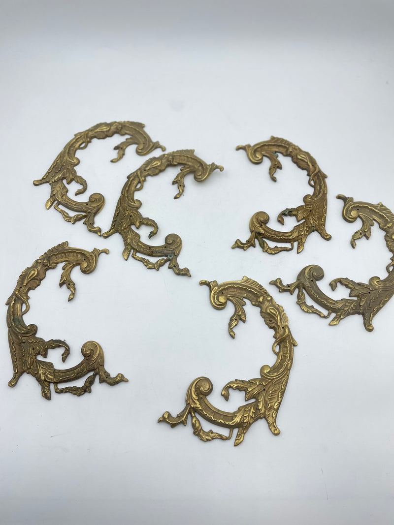 Louis XV Brass Ornaments - Set of 6 (3 Pairs)