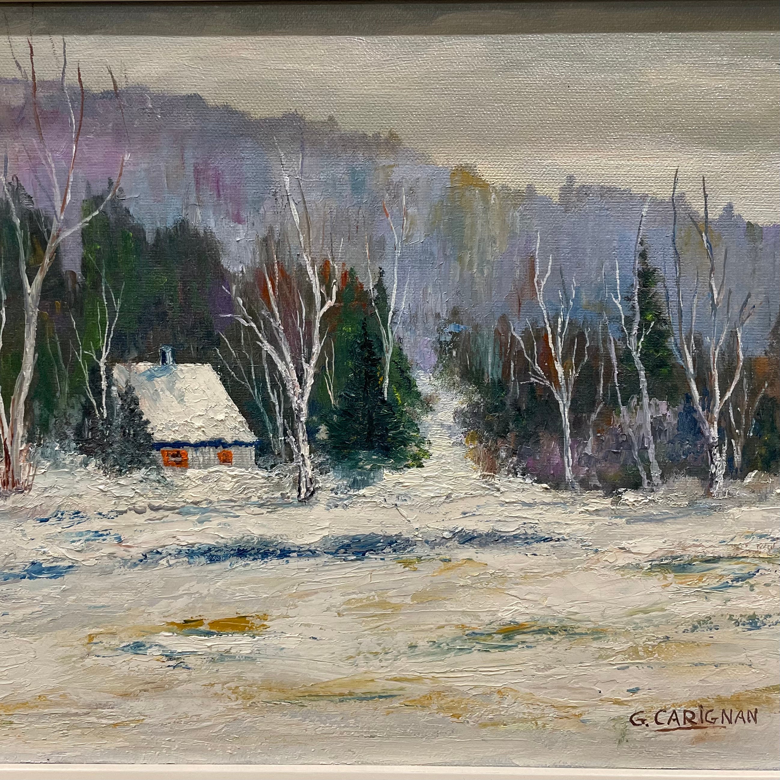 Small House in the Snow Signed by G. Carignan