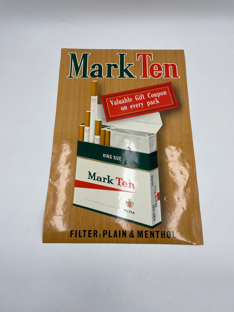 Croquis publicitaire original pour cigarettes "Mark Ten" de l'artiste S. Reiter