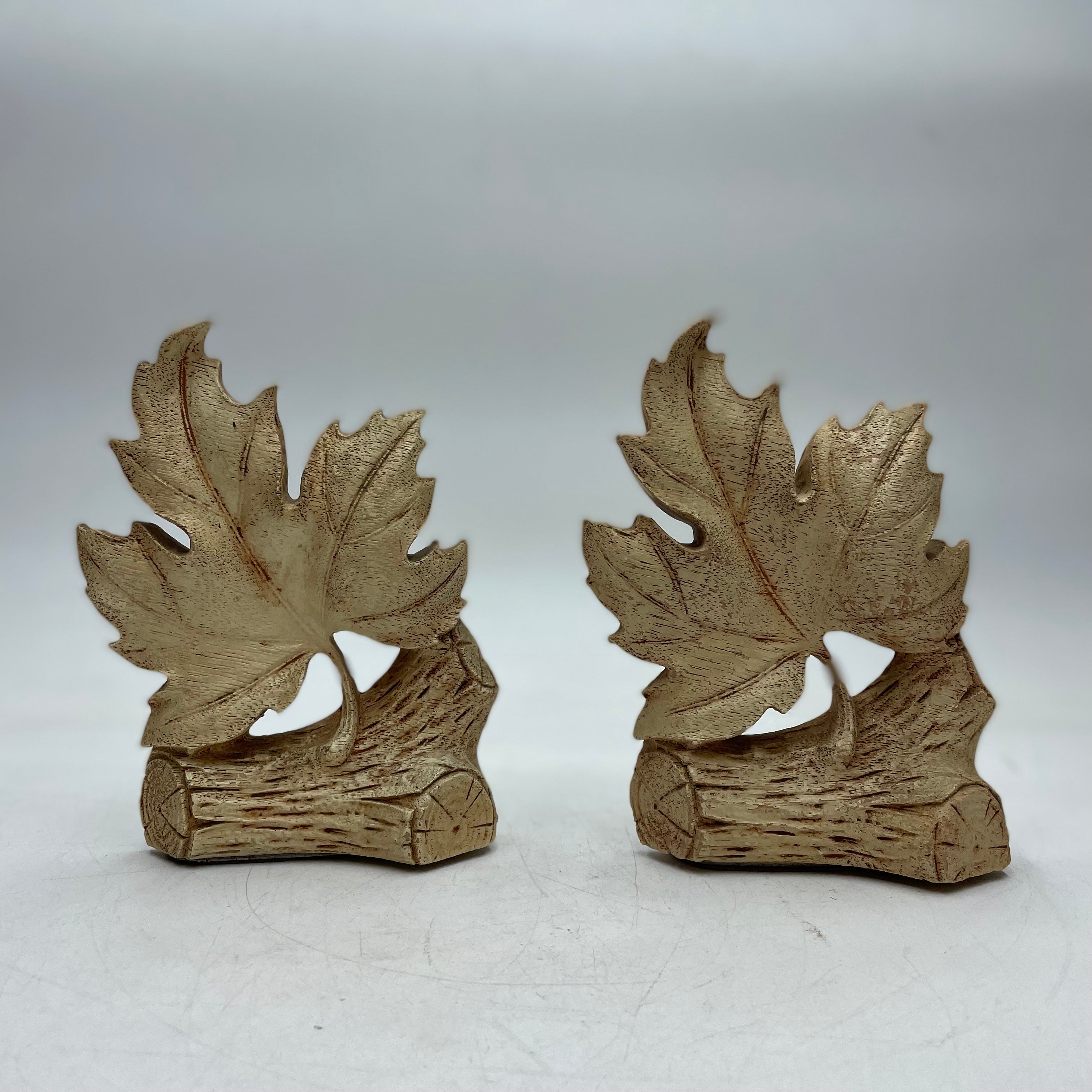 Pair of Durwood Maple Leaf Bookends