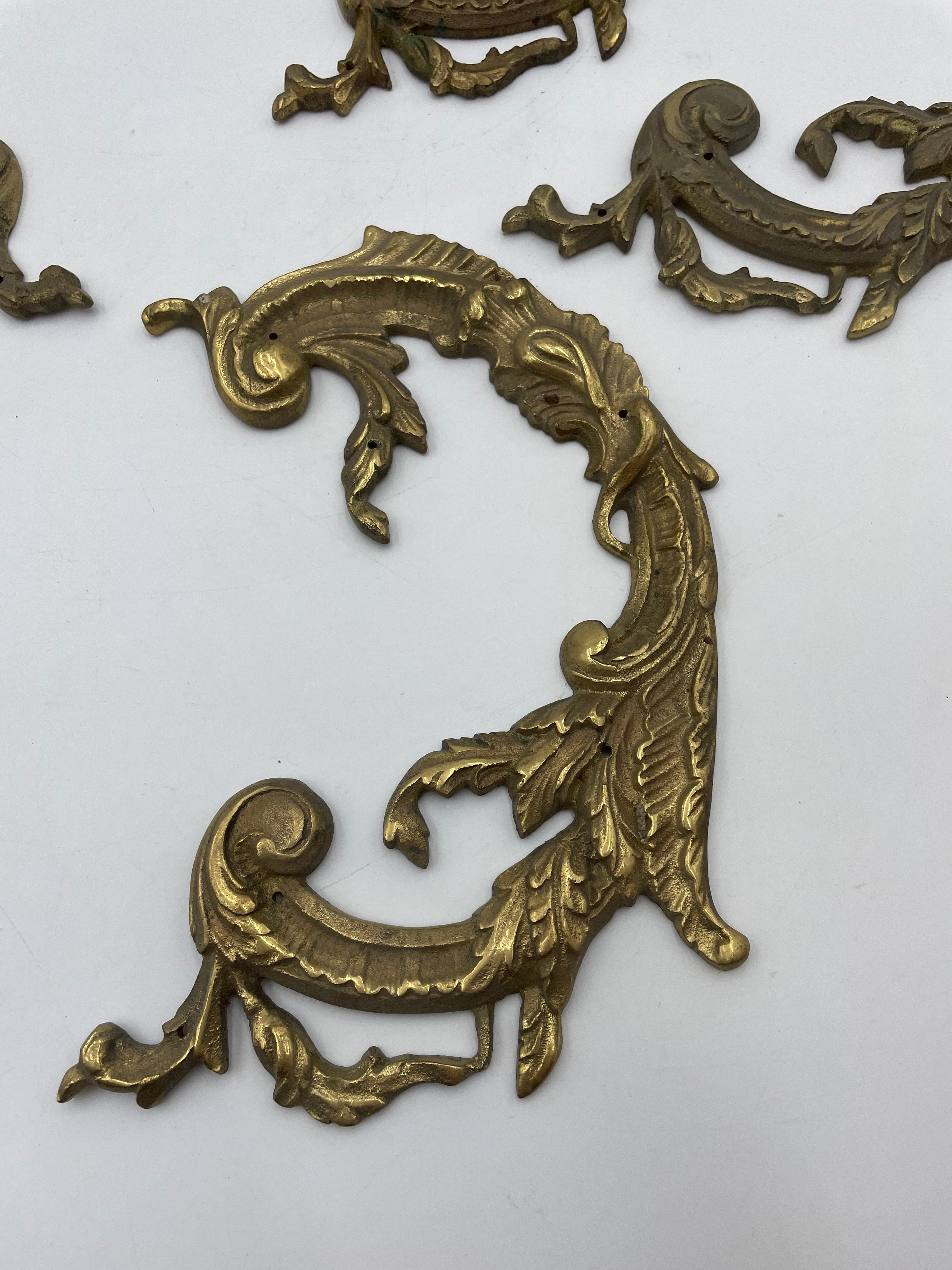 Louis XV Brass Ornaments - Set of 6 (3 Pairs)