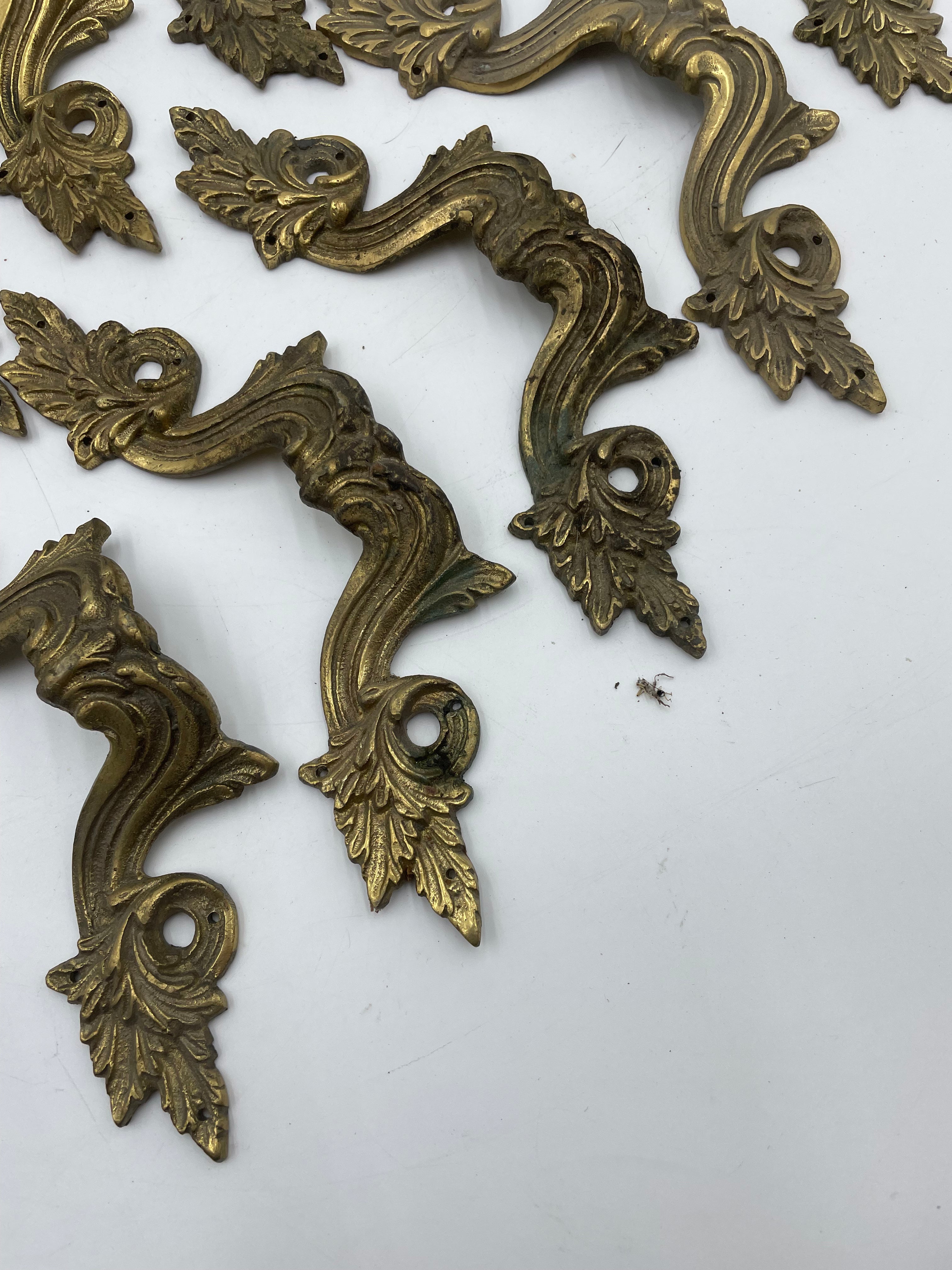 Louis XV Vintage Brass Handles - Set of 10