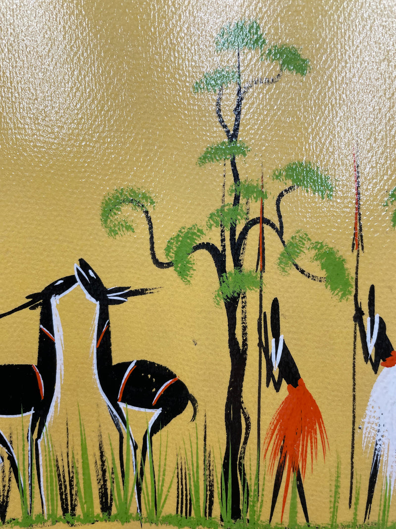 Original Mid Century Vintage African Art, signed