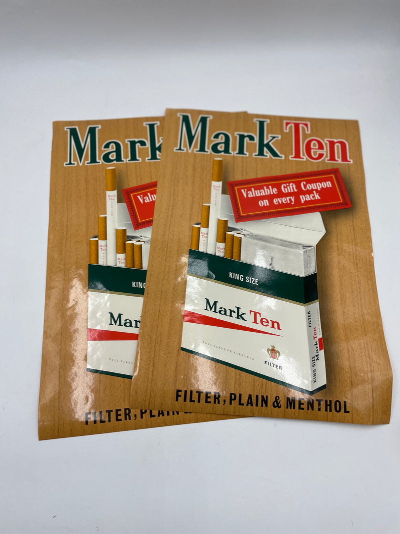 Croquis publicitaire original pour cigarettes "Mark Ten" de l'artiste S. Reiter